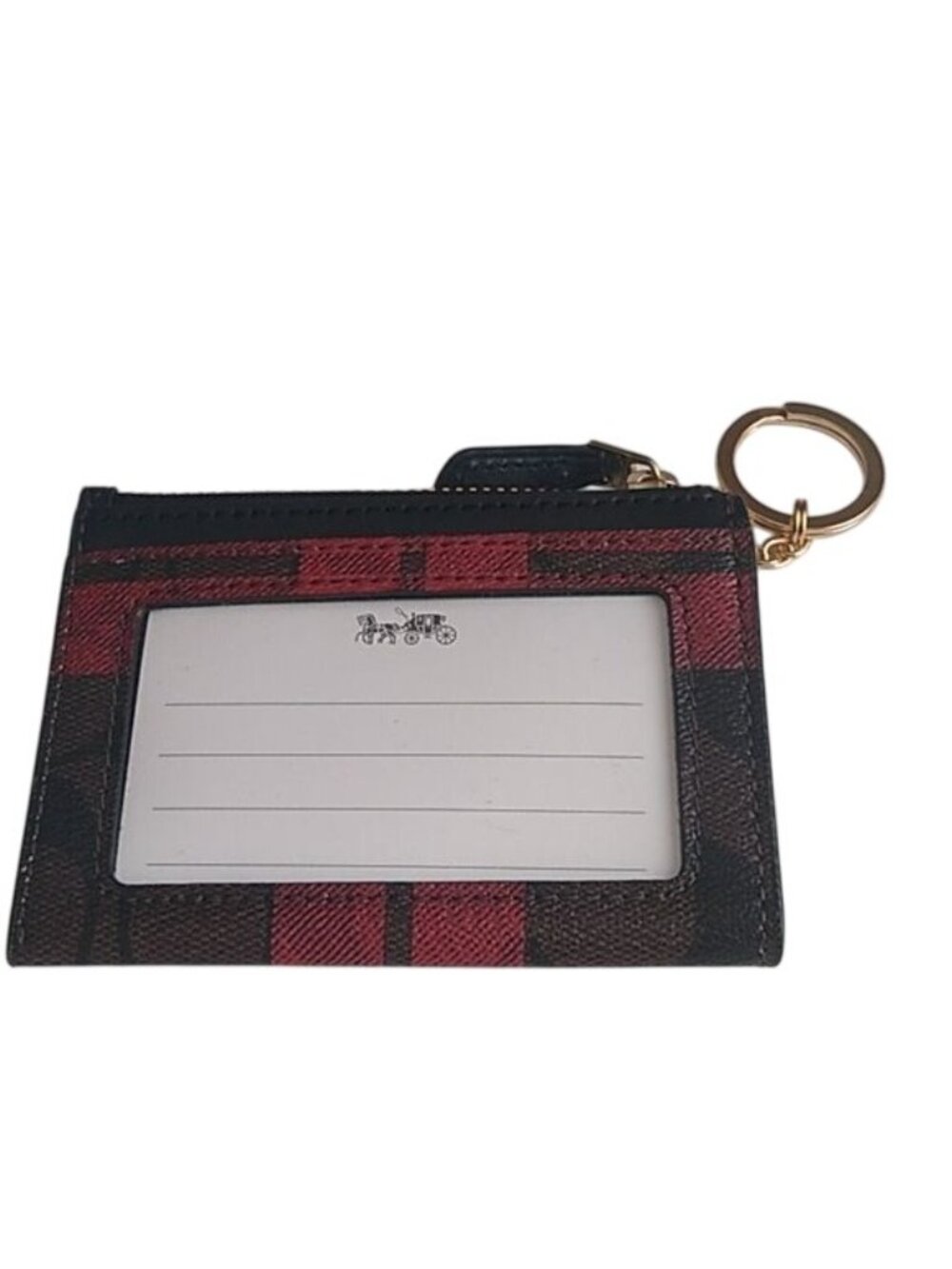 Coach F87799 Mini Skinny ID Case in Signature Canvas w/Field Plaid Print, IM/PGZ - Picture 6 of 7